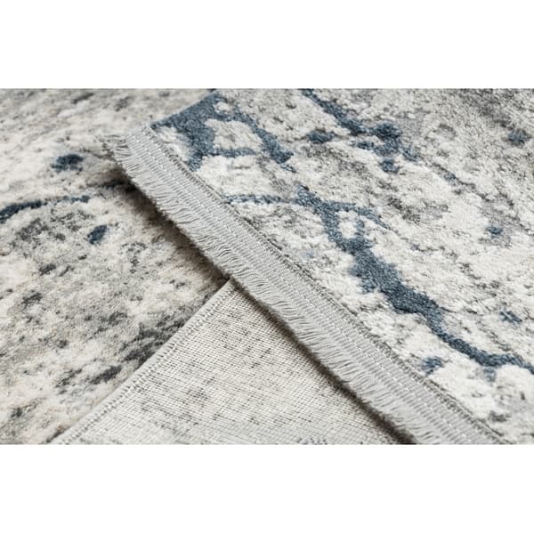 Modern Matta TULS strukturell, fringe 51320 Marmor ivory / blå, 160x220 cm
