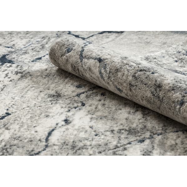 Modern Matta TULS strukturell, fringe 51320 Marmor ivory / blå, 160x220 cm