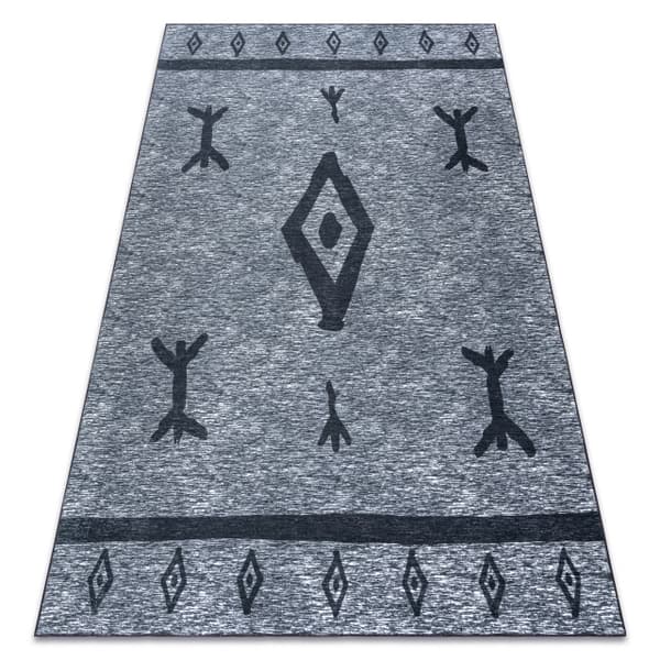 ANTIKA matta 119 tek, modern aztec, tvättbar - grå , 120x170 cm