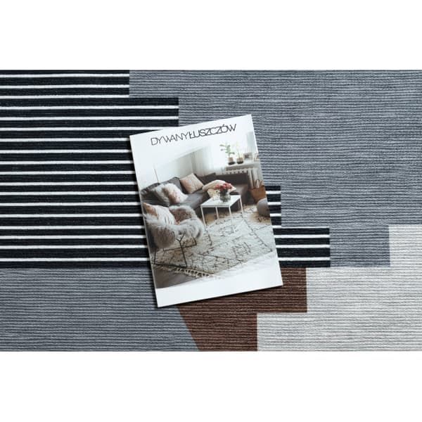 ANTIKA antik 126 tek, modernt geometric tvättbar - beige / grå , 120x170 cm