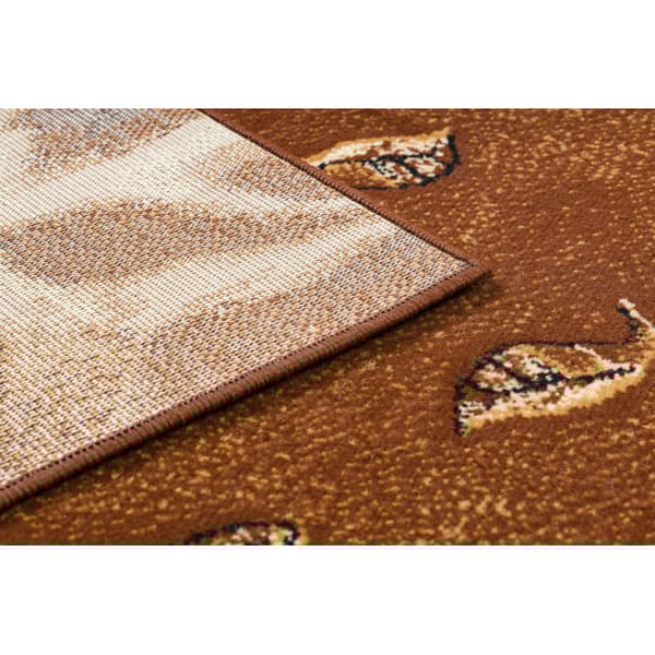 Matta BCF Morad TRIO Klassisk blommor blad - brun, 60x110 cm