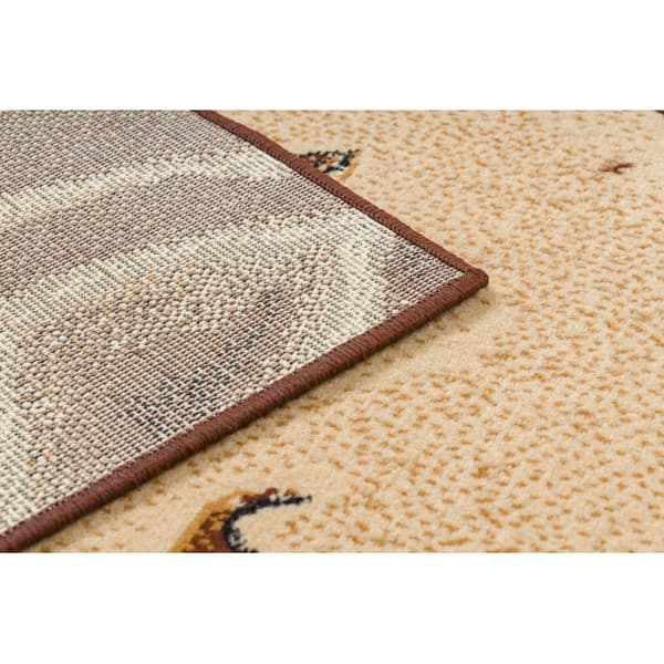 Matto BCF Morad TRIO Klassinen Lehdet, Kukat - vanha kulta, 60x110 cm