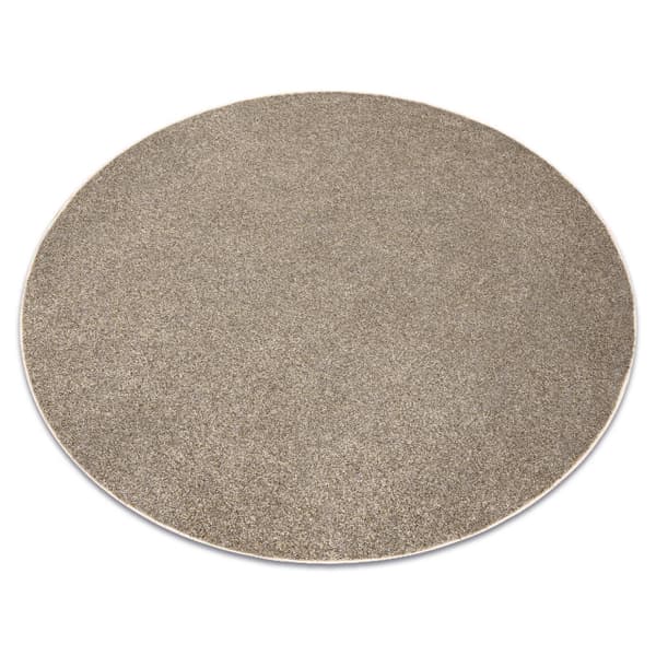 TÆPPER  hjul EXCELLENCE lysebrun 222 glat, mélange, cirkel 150 cm