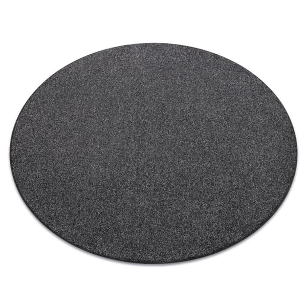 Matta, runda EXCELLENCE svart 141 vanlig, platt, MELANGE, cirkel 170 cm