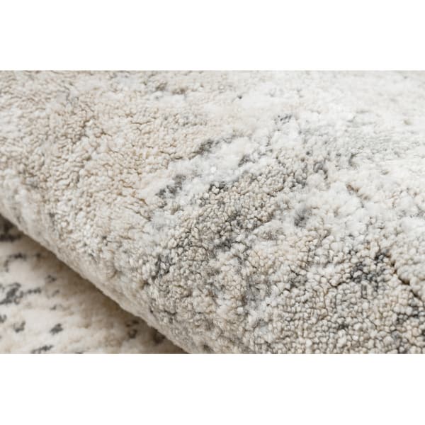 Modern Matta TULS strukturell, fringe 51321 vintage, Ram, rosette beige / grå , 240x330 cm