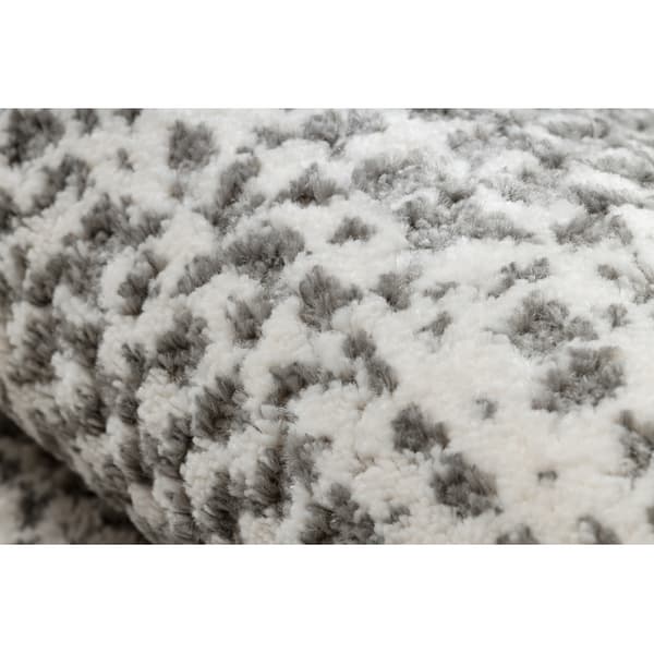 Modern Matta TULS strukturell, fringe 51325 melange elfenben / grå , 240x330 cm