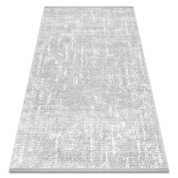 Modern Matta TULS strukturell, fringe 51325 melange elfenben / grå , 240x330 cm