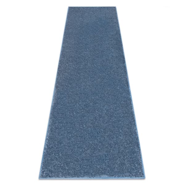 Fortovet SANTA FE blå 74 glat, forenet, enfarvet, 150x350 cm