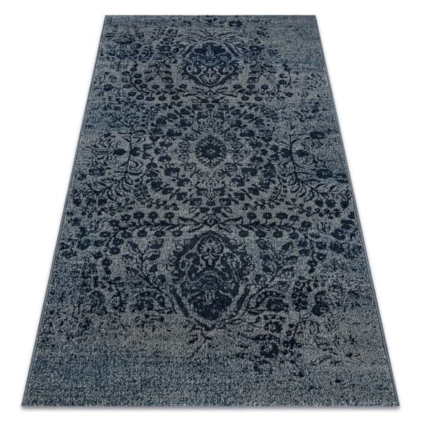 Gulvtæppe JADE 45008/903 Ornament mørkeblå / blå OSTA, 67x130 cm