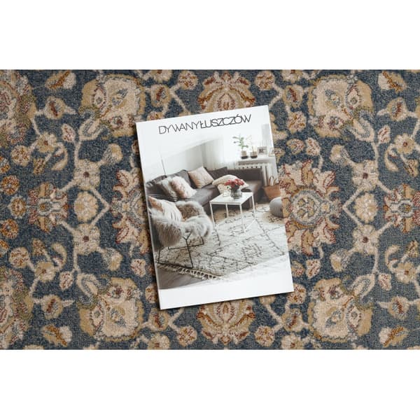 Gulvtæppe JADE 45009/900 Stel, blomster klassisk beige / blå OSTA, 85x160 cm