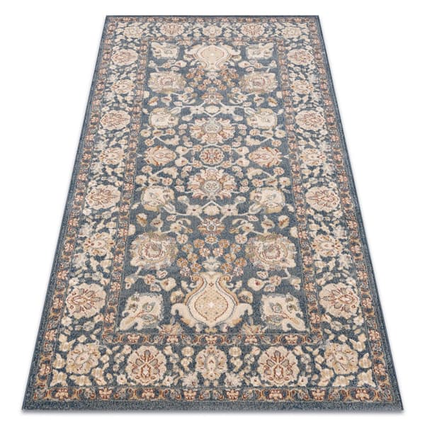 Gulvtæppe JADE 45009/900 Stel, blomster klassisk beige / blå OSTA, 85x160 cm