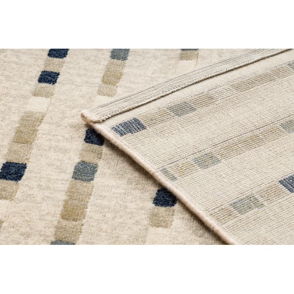 Gulvtæppe JADE 45023/100 Striber beige / blå OSTA, 160x230 cm