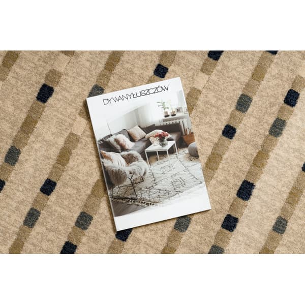 Gulvtæppe JADE 45023/100 Striber beige / blå OSTA, 160x230 cm