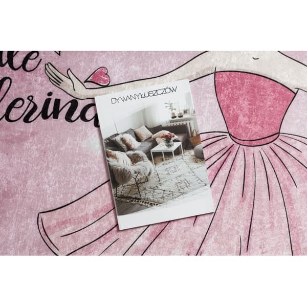 BAMBINO 2185 tvättmatta Ballerina, kattunge, för barn halkskydd - rosa, 80x150 cm