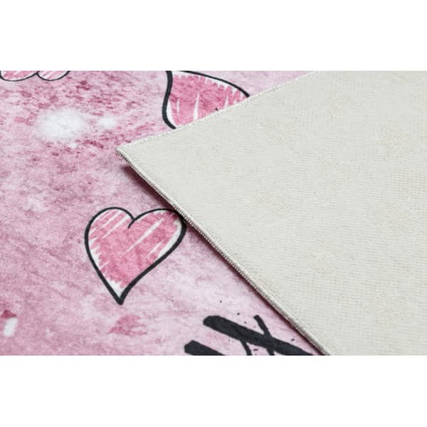 BAMBINO 2185 tvättmatta Ballerina, kattunge, för barn halkskydd - rosa, 160x220 cm