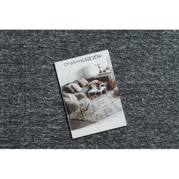 Matta FLORENCE 24021 Enfärgad, glamour, flatvävd, fransar - grå, 175x270 cm