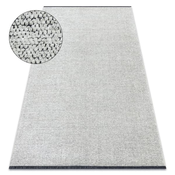 Tæppe FLORENCE 24021 Ensfarvet, glamour, fladvævet, frynser - fløde, 175x270 cm