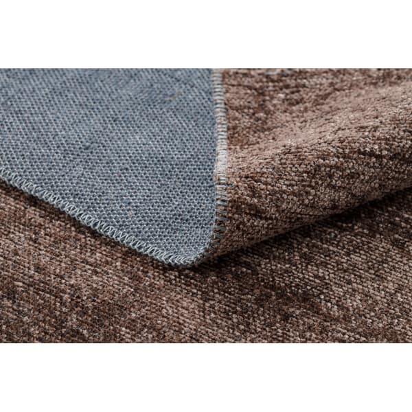 Matta FLORENCE 24021 Enfärgad, glamour, flatvävd, fransar - brun, 195x290 cm