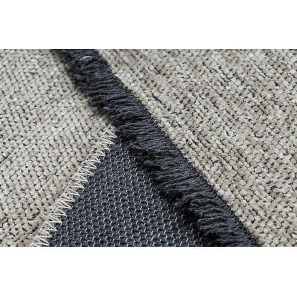 Matta FLORENCE 24021 Enfärgad, glamour, flatvävd, fransar - beige, 78x150 cm