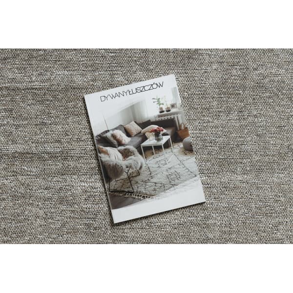 Matta FLORENCE 24021 Enfärgad, glamour, flatvävd, fransar - beige, 155x220 cm