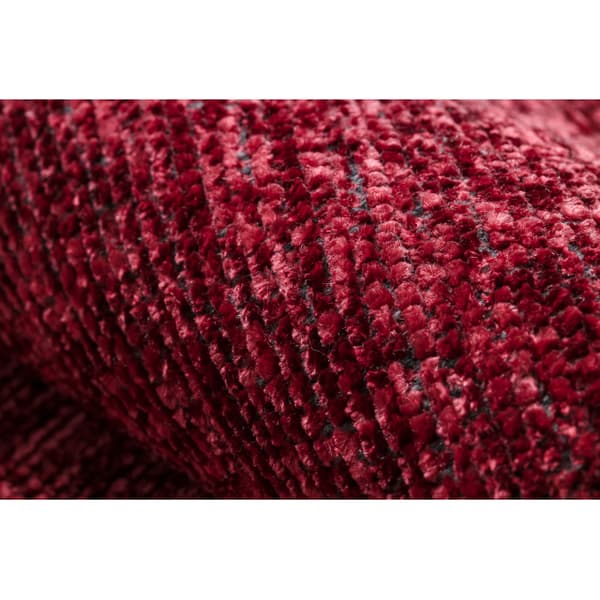 Matta FLORENCE 24021 Enfärgad, glamour, flatvävd, fransar - röd, 175x270 cm