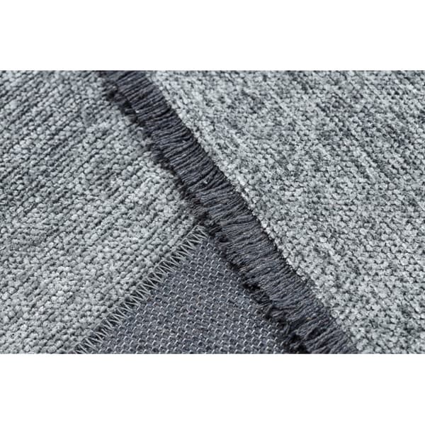 Matta FLORENCE 24021 Enfärgad, glamour, flatvävd, fransar - havets färg, 78x150 cm