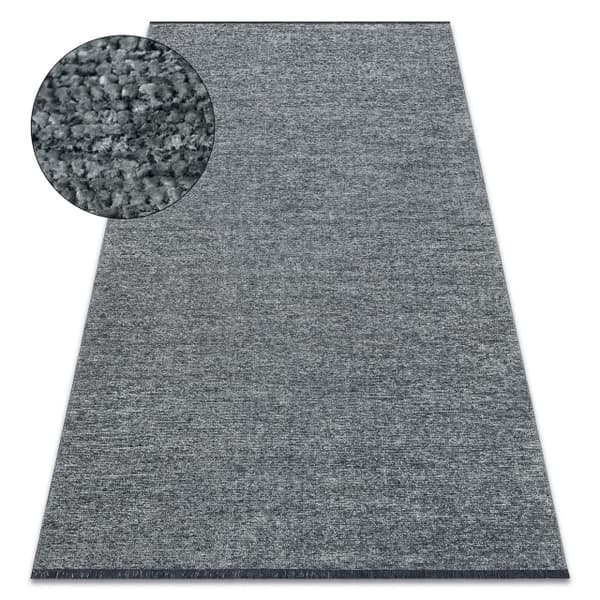 Matta FLORENCE 24021 Enfärgad, glamour, flatvävd, fransar - havets färg, 118x170 cm