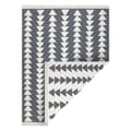 Miniatyrbild 1 av 5: Matta TWIN 22994 geometrisk, trianglar bomull, dubbelsidig, Ekologiska fransar - antracit / grädde, 60x90 cm