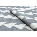 Miniatyrbild 5 av 5: Matta TWIN 22994 geometrisk, trianglar bomull, dubbelsidig, Ekologiska fransar - antracit / grädde, 100x200 cm