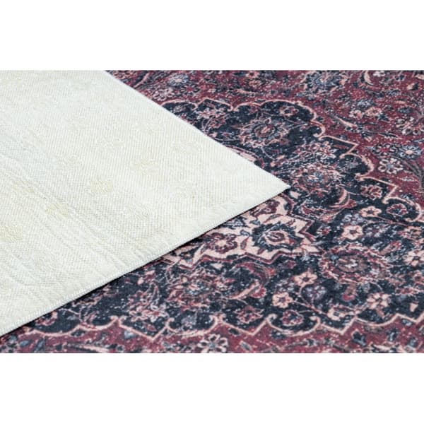 ANDRE 2288 matto itämainen vintage liukumaton - klaretti / harmaa , 160x220 cm