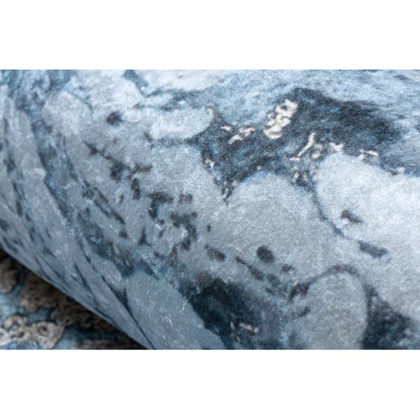 ANDRE 2248 tvättmatta Marble, årgång halkskydd - blå, 120x170 cm