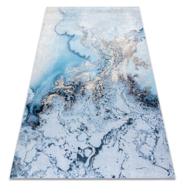 ANDRE 2248 tvättmatta Marble, årgång halkskydd - blå, 120x170 cm