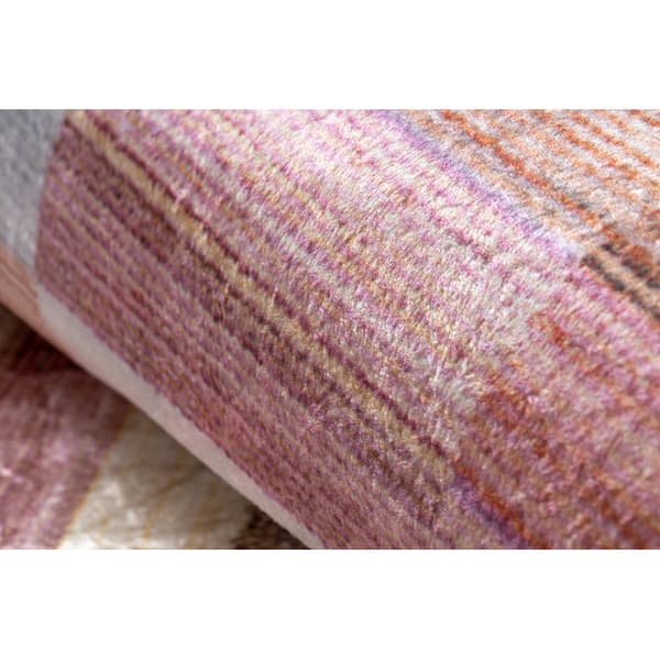 ANDRE 2295 matto Raidat liukumaton - pink / sininen, 160x220 cm