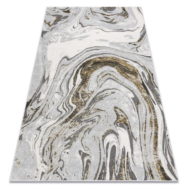 Matta LIRA E1686 Abstrakt, strukturell, modern, glamor - grå / guld, 80x150 cm