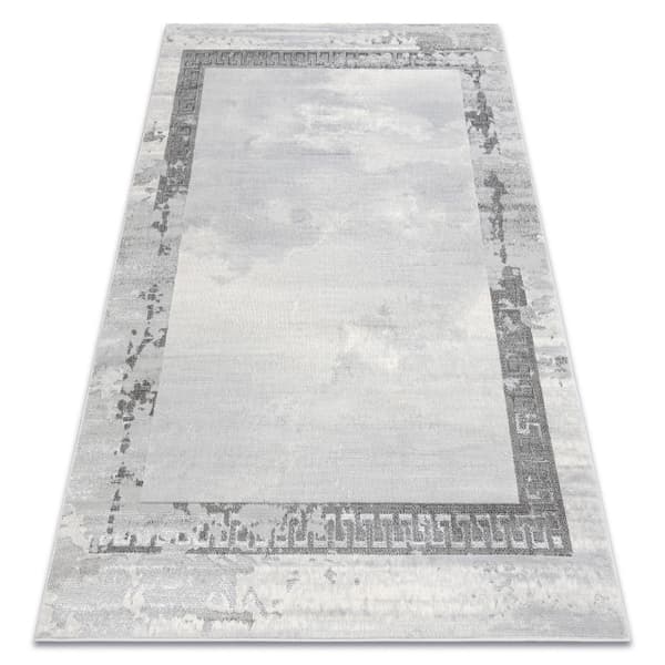 Matta LIRA E1473 Ram, grekisk vintage strukturell, modern, glamor - grå, 240x330 cm
