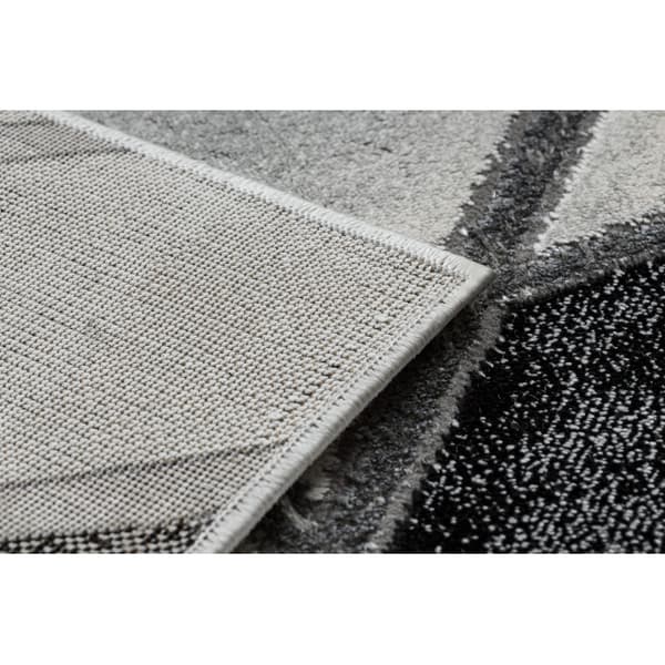 Exklusiv EMERALD Matta 81953 glamour, snygg marble, geometrisk svart / silver , 120x170 cm