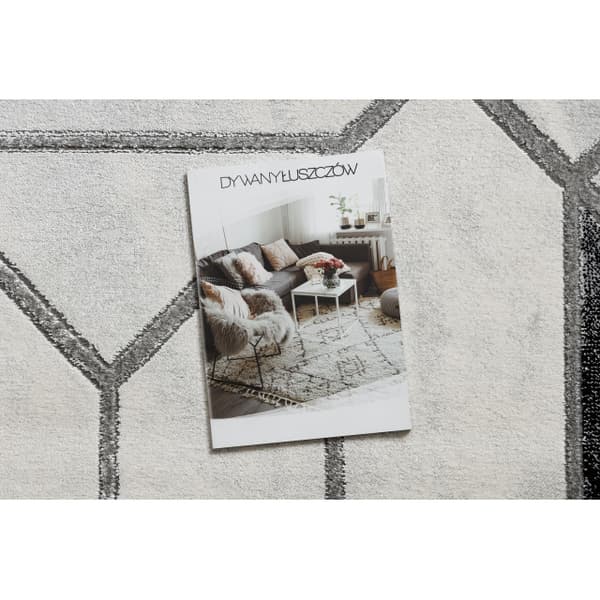 Exklusiv EMERALD Matta 81953 glamour, snygg marble, geometrisk svart / silver , 120x170 cm
