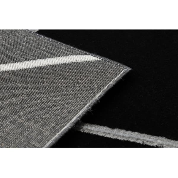 Exklusiv EMERALD Matta 7543 glamour, snygg geometrisk svart / silver , 160x220 cm