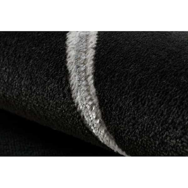 Exklusiv EMERALD Matta 7543 glamour, snygg geometrisk svart / silver , 160x220 cm