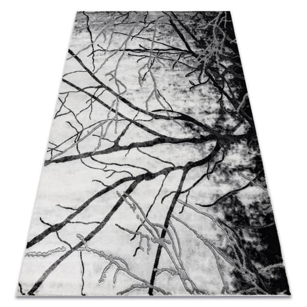 Exklusiv EMERALD Matta 3820 glamour, snygg träd silver , 200x290 cm