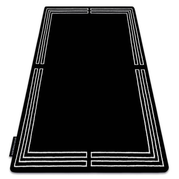 Tæppe HAMPTON Chick Ramme sort, 80x150 cm