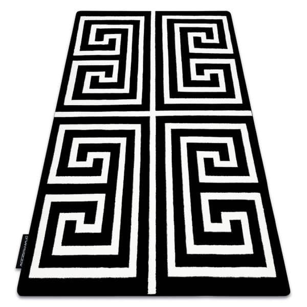 Matta HAMPTON Rich greek svart, 160x220 cm