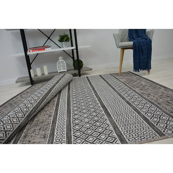 Matto STRING SIZAL LOFT 21118 BOHO väri norsunluu/hopea/harmaa, 120x170 cm