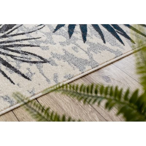 Matta HEOS 78561 grädde / blå JUNGLE, 160x220 cm