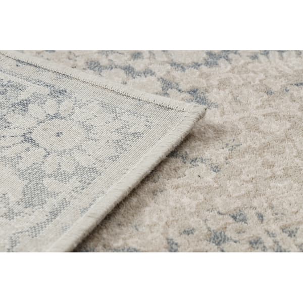 Matto NAIN Kehys ornamentti vintage 68981/50955 beige / laivastonsininen, 80x150 cm