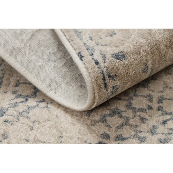 Matto NAIN Kehys ornamentti vintage 68981/50955 beige / laivastonsininen, 80x150 cm