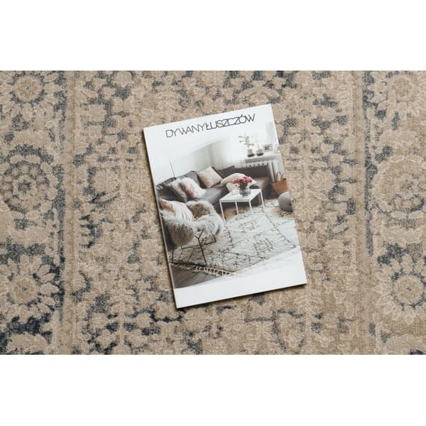 Matto NAIN Kehys ornamentti vintage 68981/50955 beige / laivastonsininen, 80x150 cm