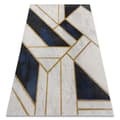Miniatyrbild 1 av 5: Exklusiv EMERALD Matta 1015 glamour, snygg marble, geometrisk mörkblå / guld, 180x270 cm