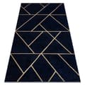 Miniatyrbild 1 av 5: Exklusiv EMERALD Matta 1012 glamour, snygg geometrisk mörkblå / guld, 240x330 cm