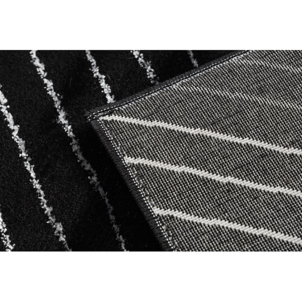 Exklusiv EMERALD Matta A0084 glamour, snygg, rader, geometrisk svart / silver , 120x170 cm